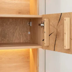 Eichenholz Vitrine mit Hirnholz Applikation - Deruta