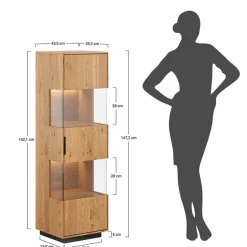 Eichenholz Vitrine mit LED Beleuchtung - Judita