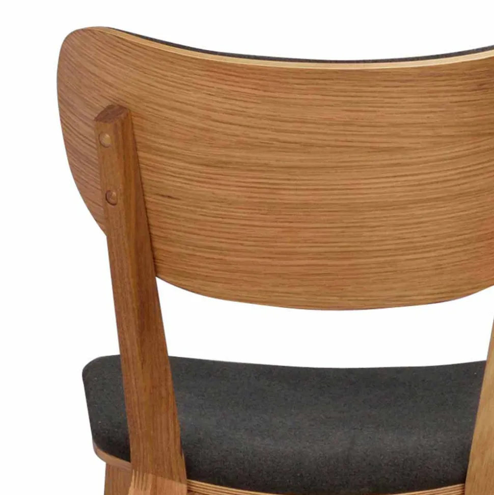 Eichenstuhl mit Polsterung - Forcia (2er Set)