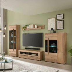 Eicheoptik Wohnzimmermöbel Set - Brocus (vierteilig)