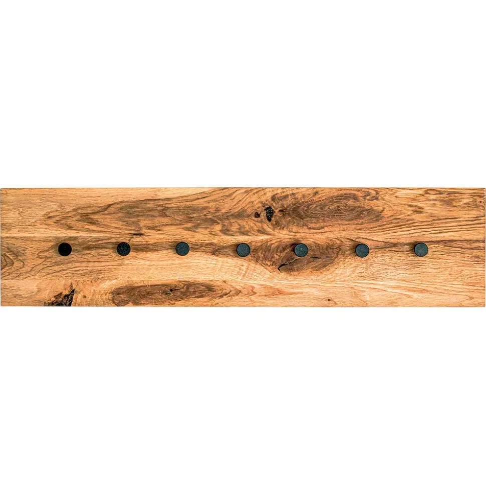 Einfache Wandgarderobe aus Eiche & Metall - Arno