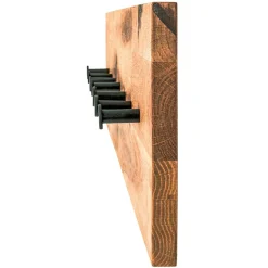 Einfache Wandgarderobe aus Eiche & Metall - Arno