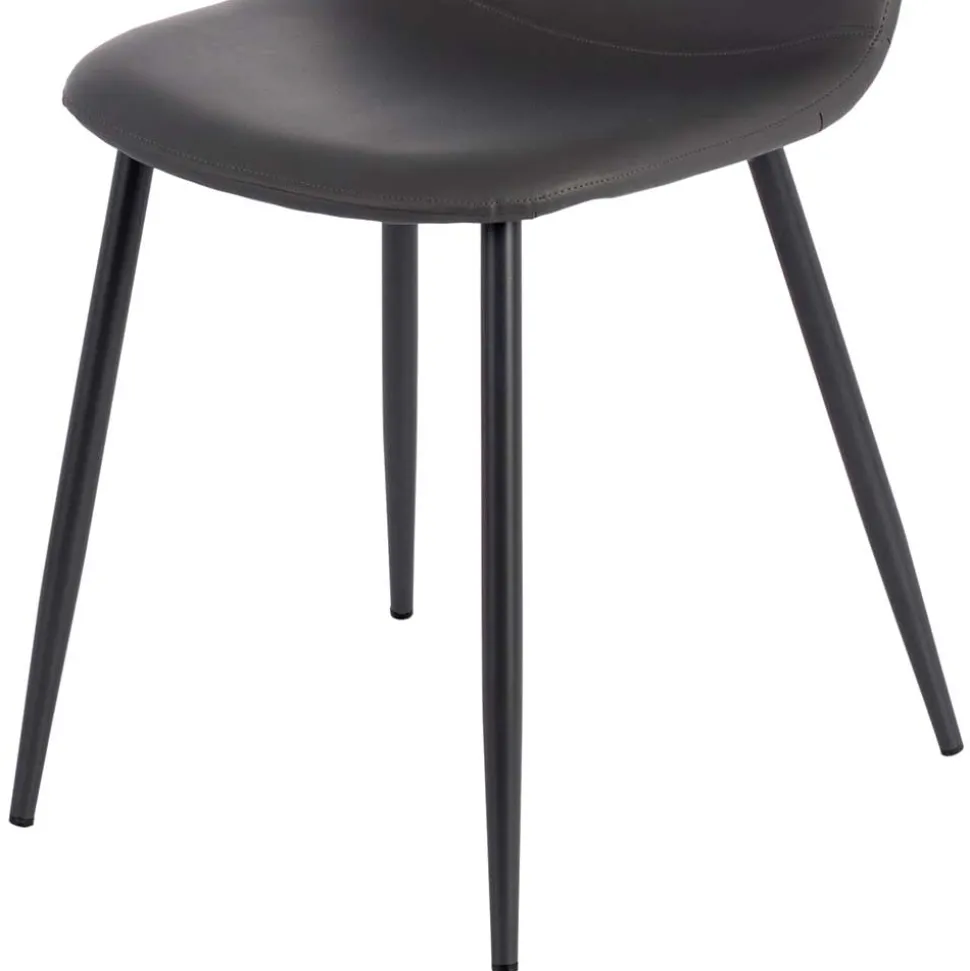 Einfarbige Esszimmerstühle in Dunkelgrau - Hiscura (4er Set)