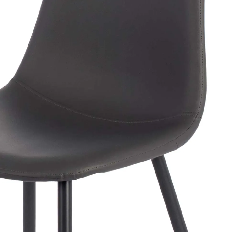 Einfarbige Esszimmerstühle in Dunkelgrau - Hiscura (4er Set)