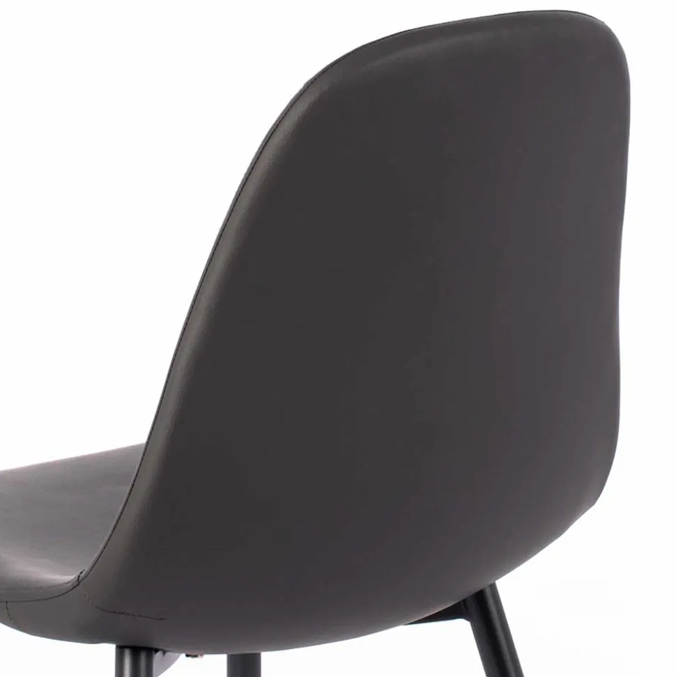 Einfarbige Esszimmerstühle in Dunkelgrau - Hiscura (4er Set)