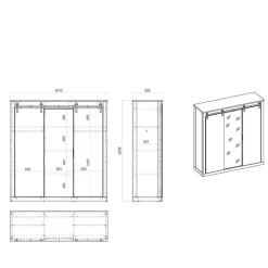 Einrichtungskombi Schlafzimmer in Weiß - Tramos (fünfteilig)