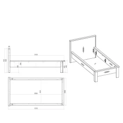 Einzelbett in 90x200 oder 140x200 - Naiavio