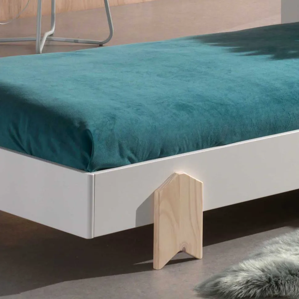 Einzelne Stapelliege in Weiß & Kiefer - Flair