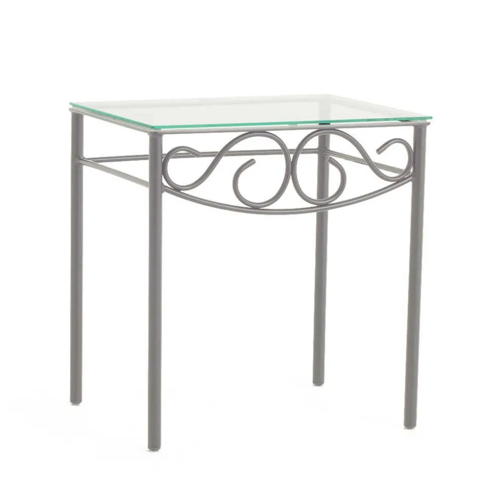 Eisen Nachttisch Brescania in Silberfarben