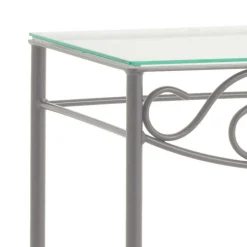 Eisen Nachttisch Brescania in Silberfarben