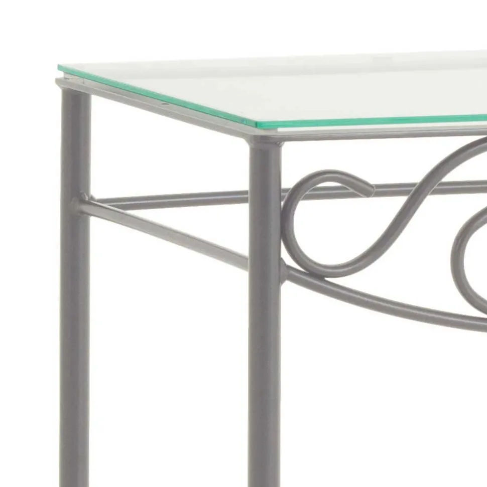 Eisen Nachttisch Brescania in Silberfarben