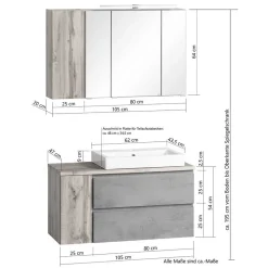 Elegante Badeinrichtung Möbelset - Eight (vierteilig)