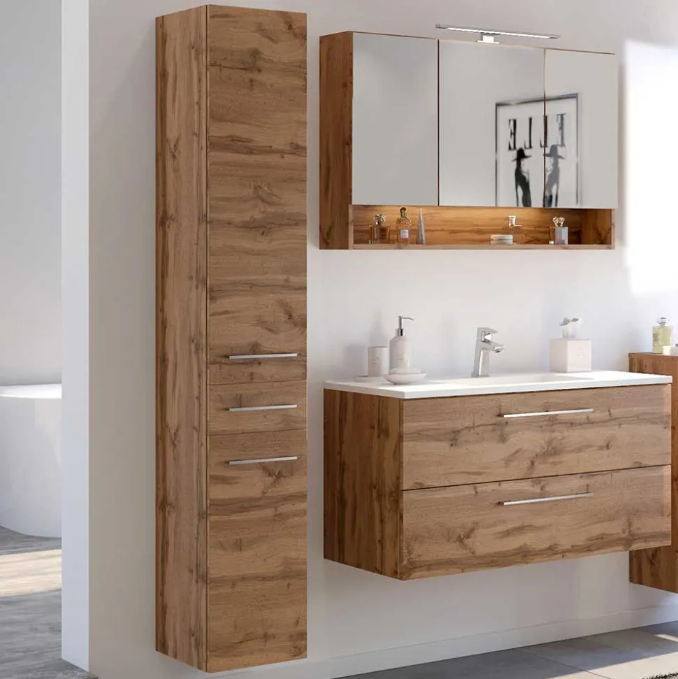 Elegante Badmöbel Kombination - Lemnas (dreiteilig)