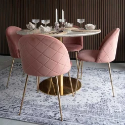 Elegante Esstischgruppe in Rund - Nathan (fünfteilig)