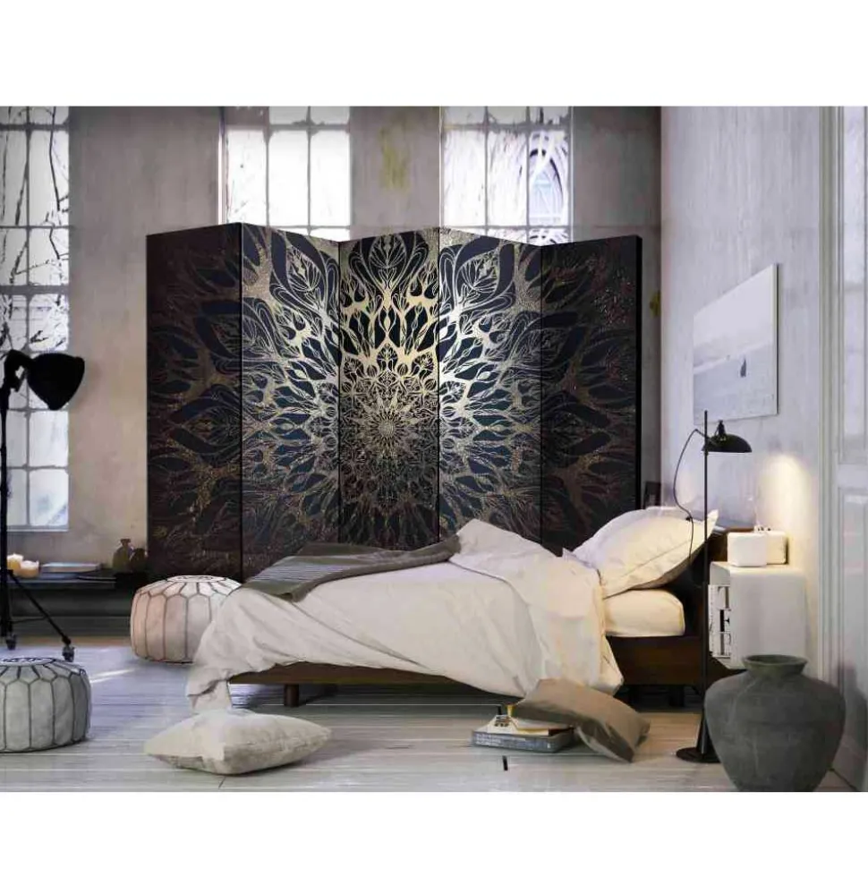 Elegante Trennwand in Braun & Gold - Arwen