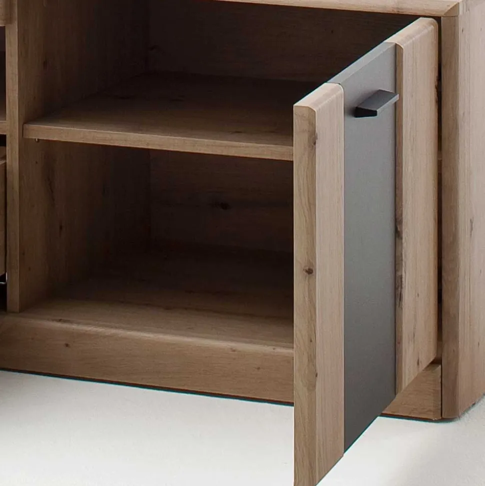 Elegante TV Bank in Eiche & Grau - Larinca
