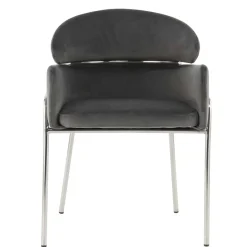 Eleganter Armlehnstuhl in Grau & Silber - Ecolosia