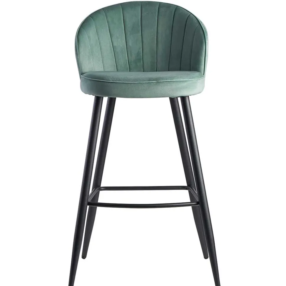 Eleganter Barstuhl in Mintgrün Samt - Bennet