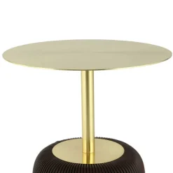 Eleganter Beistelltisch in Gold mit Dunkelbraun - Elixar