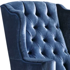Eleganter Chesterfield Sessel in Blau Samt - Gonnya