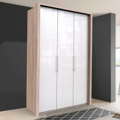 Eleganter Kleiderschrank in Weiß Glasbeschichtung - Bosays