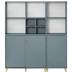 Eleganter Office Schrank in Petrol Blau - Baiamare