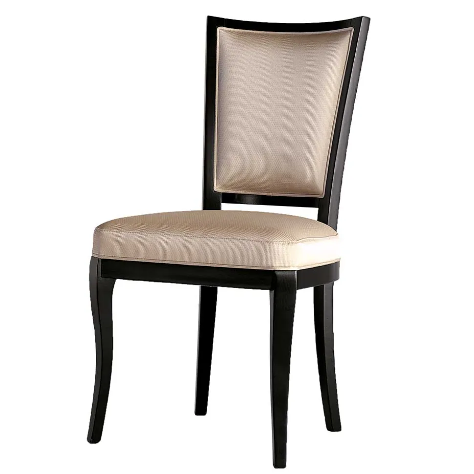 Eleganter Polsterstuhl in Beige Webstoff - Ladino