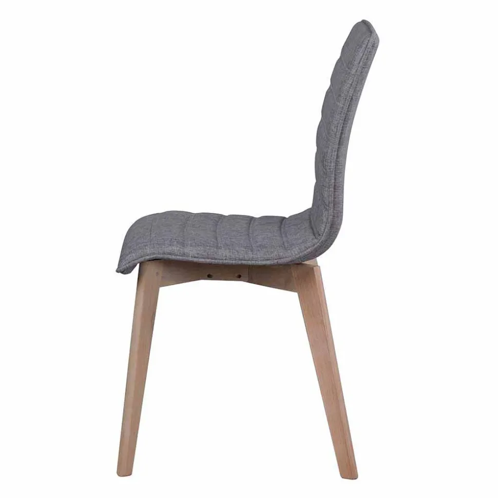 Eleganter Polsterstuhl in Grau - Mali (2er Set)