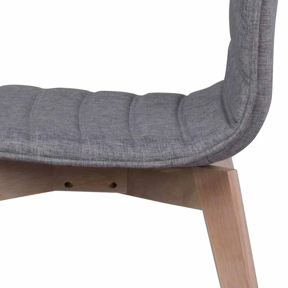 Eleganter Polsterstuhl in Grau - Mali (2er Set)