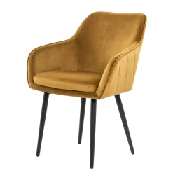 Eleganter Retro Armlehnstuhl mit gelbem Samt - Mariell
