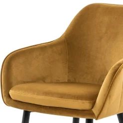 Eleganter Retro Armlehnstuhl mit gelbem Samt - Mariell