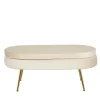 Eleganter Retro Style Hocker in Beige & Gold - Lugano