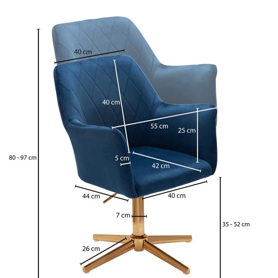 Eleganter Schreibtischstuhl mit Kreuzfuß - Lasmus