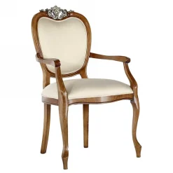 Eleganter Tischsessel in Beige Stoff - Dominica