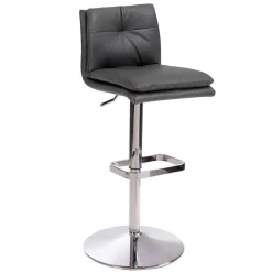 Eleganter Tresenstuhl in Dunkelgrau & Chrom - Fregato