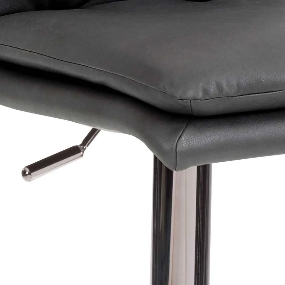 Eleganter Tresenstuhl in Dunkelgrau & Chrom - Fregato