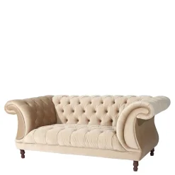 Elegantes Barocksofa in Beige Samtvelours - Hihat