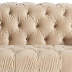 Elegantes Barocksofa in Beige Samtvelours - Hihat
