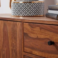 Elegantes Loft Sideboard aus Sheesham Holz - Basserini