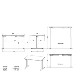 Elektrisch höhenverstellbarer Schreibtisch in Weiß - Sparkle