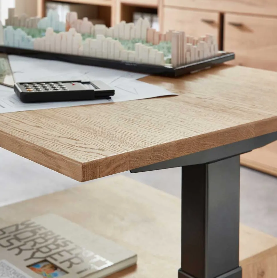 Elektrisch höhenverstellbarer Winkelschreibtisch modern - Emly