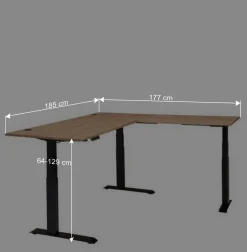 Elektrisch höhenverstellbarer Winkelschreibtisch modern - Emly