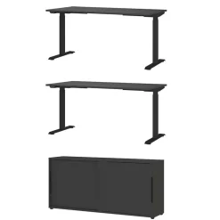 Elektrisch verstellbare Tische & Schrank Set - Tila (dreiteilig)