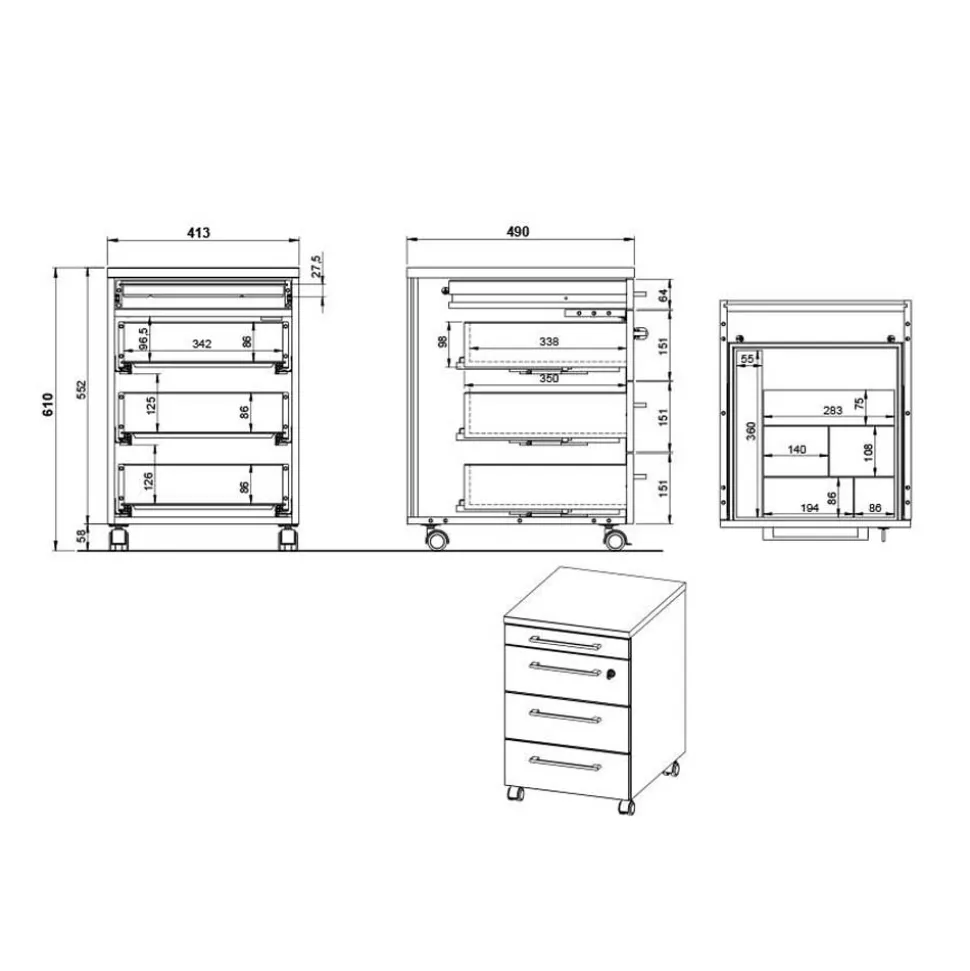 Elektrisch verstellbarer Bürotisch im Set - Hanrah (zweiteilig)