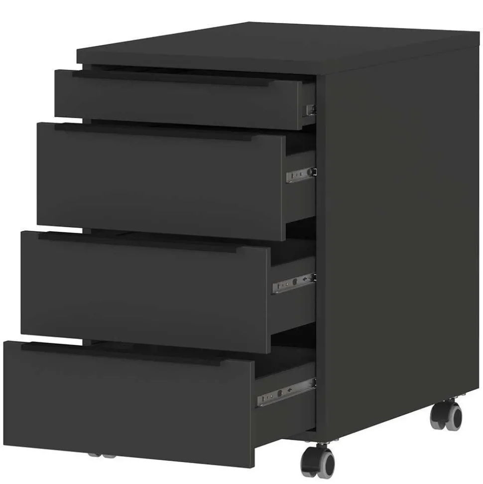 Elektrisch verstellbarer Bürotisch & Rollcontainer - Tila (zweiteilig)