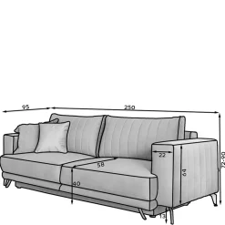 2er Bettsofa in Dunkelrot - matter Samt - Lanaco