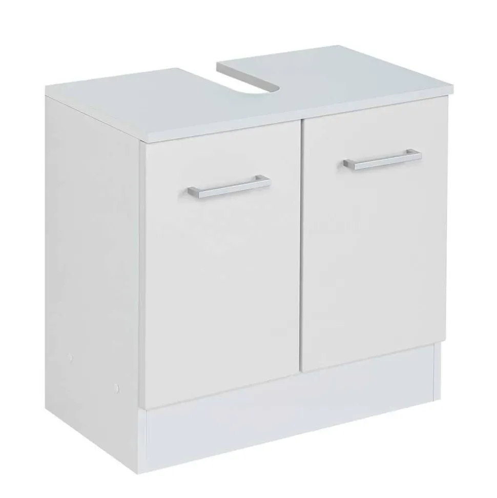60er Doppeltür Unterbeckenschrank in Weiß - Skiranov
