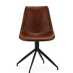 2er Kunstlederstuhl-Set in Braun - Enyet (2er Set)