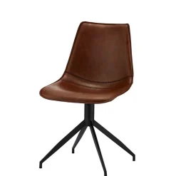 2er Kunstlederstuhl-Set in Braun - Enyet (2er Set)