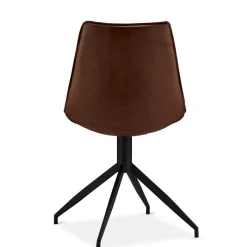 2er Kunstlederstuhl-Set in Braun - Enyet (2er Set)